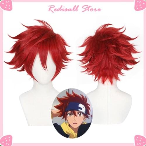 Anime SK∞ Reki Cosplay Wig Red Short Straight Hair Heat Resistant Skateboards SK8 the Infinity SK Eight