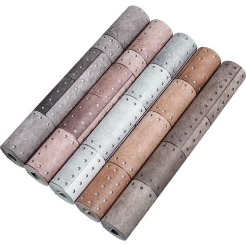 Industrial wind wall paper retro nostalgia old iron art personality fashion 3 D three-dimensional restaurant bar clothing store