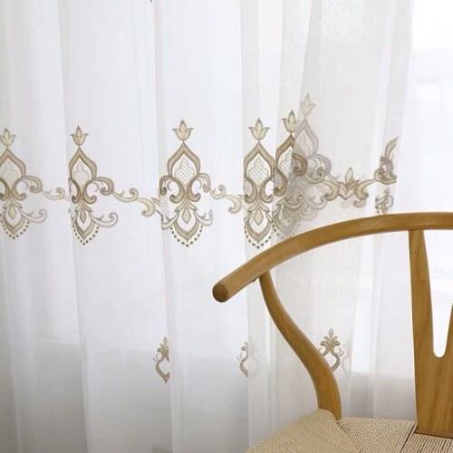 Simple European Style Hipster White Embroidered Screens Ins Style For Living Room Bedroom