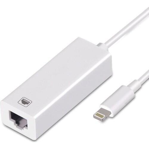 Lightning to RJ45 Ethernet LAN Wired Network Adapter-Overseas Travel Compact for iPhone X 8 Plus iPad 100Mbps