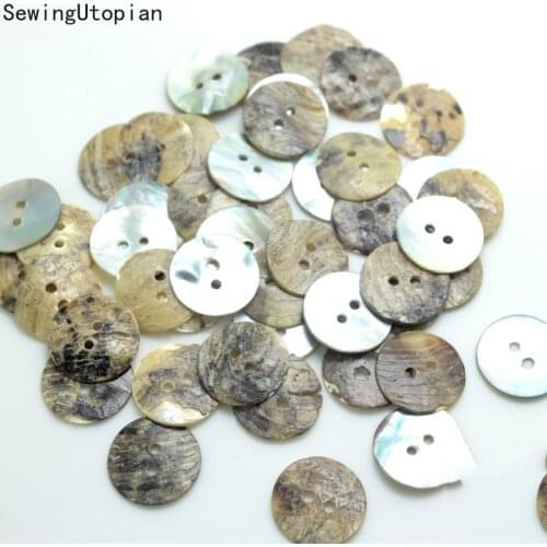 30PCS Natural Shell Sewing Buttons Color Mother of Pearl MOP Round Shell 2 Hole Button Garment Sewing Accessories DIY 9/15MM