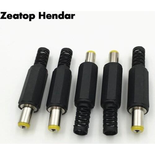 1000Pcs 5.0 x 1.0 / 5.5 x 1.7 / 6.0 x 1.2 / 7.0 x 1.2 MM DC Power Male Plug Socket Jack Yellow Head Plastic Handle DIY Connector