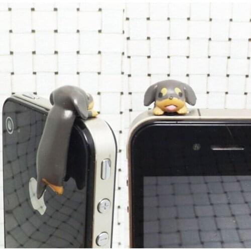 Cute 3.5mm Earphone Anti Dust Plug Dachshund Puppy Dog Ear Jack Plug Cap For IPhone 4S 5C 5S For Samsung S3 S4 S5 Note 2 3
