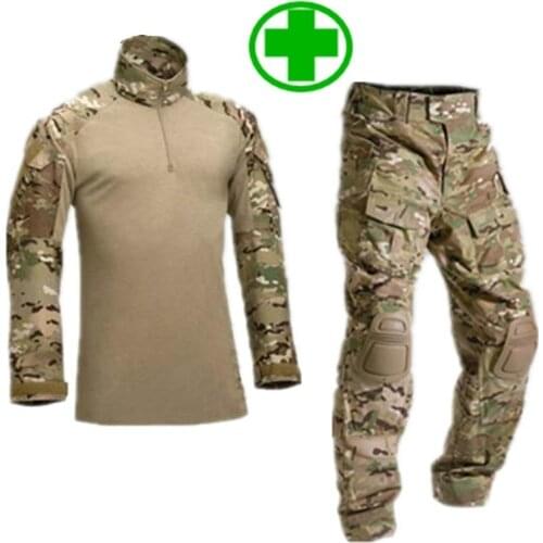 Outdoor Camouflage Military Training CS Suits The Frog Suit Camouflage Hunting Shirt + Pants Pants With Elbow Knee Pads