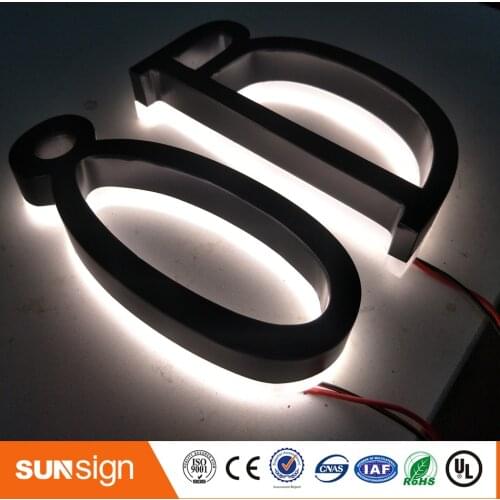 H 25cm HOT SALE! Factory Outlet Outdoor backlit stainless steel LED 3d letter sign signage