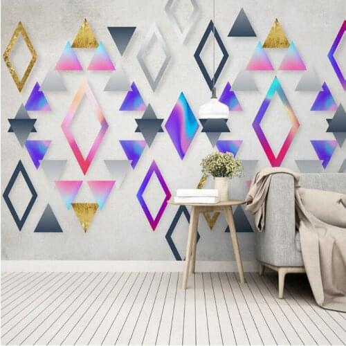 YOUMAN Custom Wallpaper Murals Free Desktop Wallpaper Embossed Wallpaper Geometry Color 3d Wallpaper for Bedroom Wall Art Mural