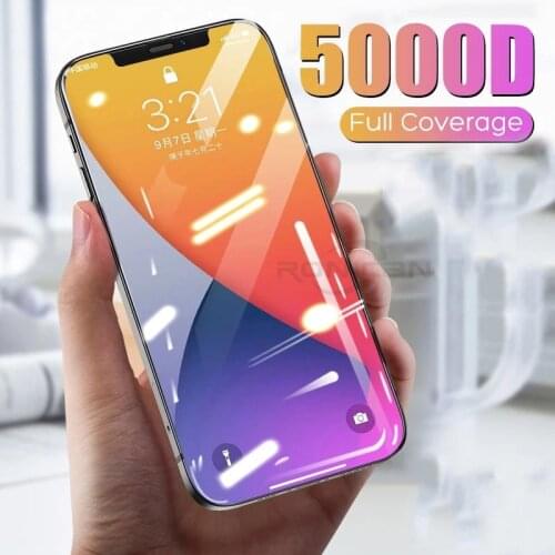 5000D HD Full Cover Tempered Glass For iPhone 11 12 Pro Max Screen Protector For iPhone XR X XS Max For iPhone 12 mini Case Film
