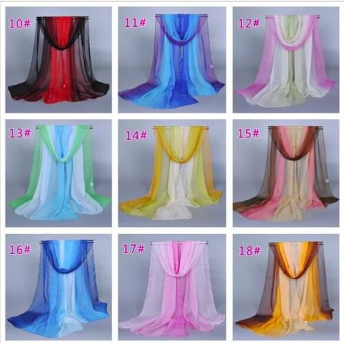 Lady Fashion Voile Girls Scarves Chiffon Scarf Women High Quality Gradual Color Women Silk Scarf Popular Scarves Wrap shawl