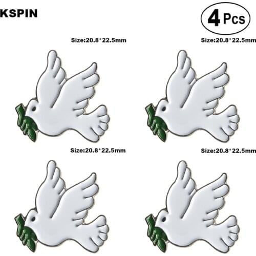 Dove Brooches Lapel Pin Flag badge Brooch Pins Badges 4pcs
