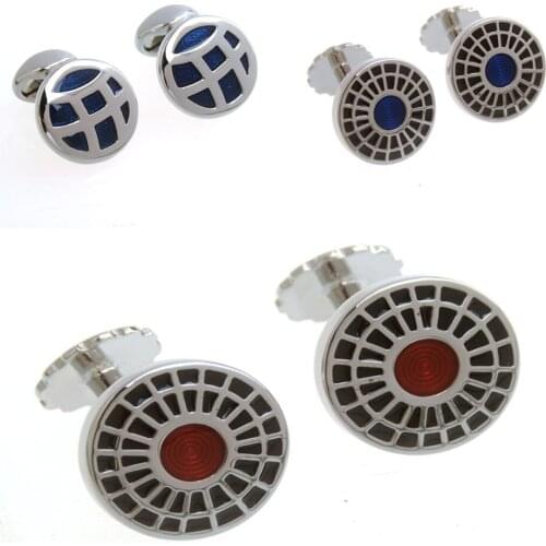 10pairs/lot Special Backfoot Enamel Cufflinks Copper Round Plating Cuff Link Mens Jewelry Accessory Wholesale