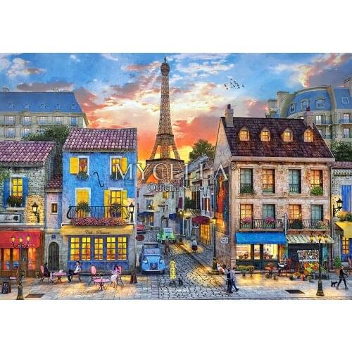 5D Diy Diamond Painting Full Cross Stitch Diamond Mosaic Streets Paris Buildings France Art Diamond Embroidery Home Decor gifts