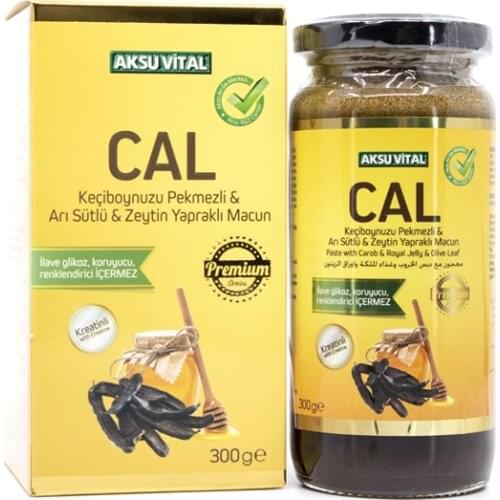 Aksu Vital CAL Carob Molasses Bee Milk Olive Leaf Paste 300 g Putty Healthy Carbohydrate Organic Useful Nutritious Protein
