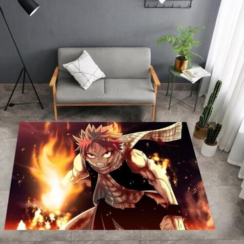 Anime Fairy Tail Natsu Dragneel Floor Rug Doormat Square Carpet Room Bedroom Kitchen Living Room Non-slip Mat Gift