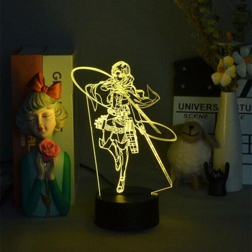 Anime LED 3D Lamp Attack on Titan Night light for Bedroom Decoration Kids Gift Table 3d Led Lamp Manga
