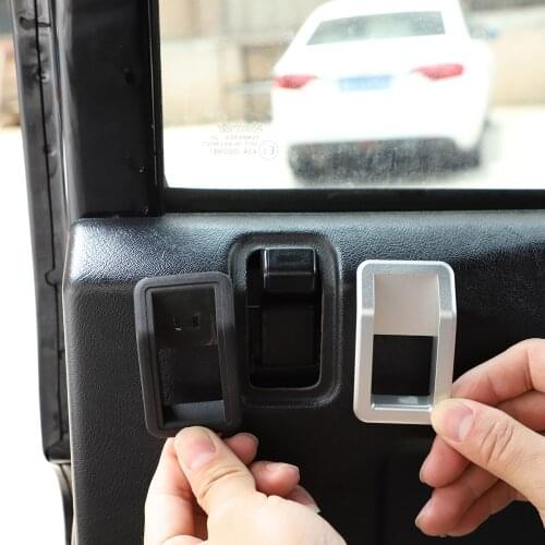 For Land Rover Defender 90 110 130 2004-2019 Aluminum Alloy Car Door Lock Pin Inner Handle Frame Cover Trim Auto Accessories