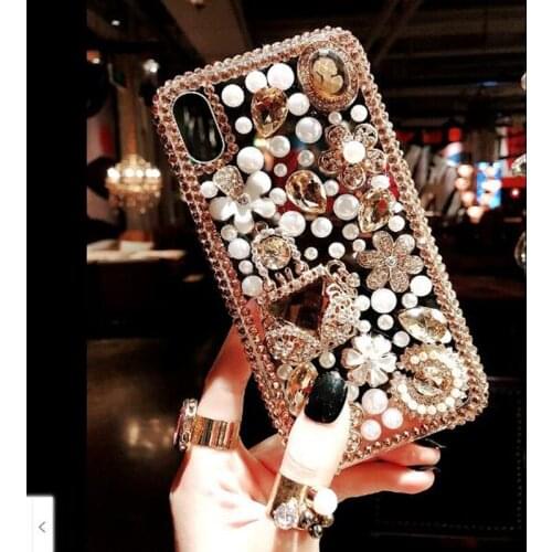 Bling Crystal Diamond Handbag Flower Case For Iphone 11 Pro XS Max XR X 8 7 6 6S Plus Samsung Galaxy Note 10 9 8 S10E/9/8 Plus