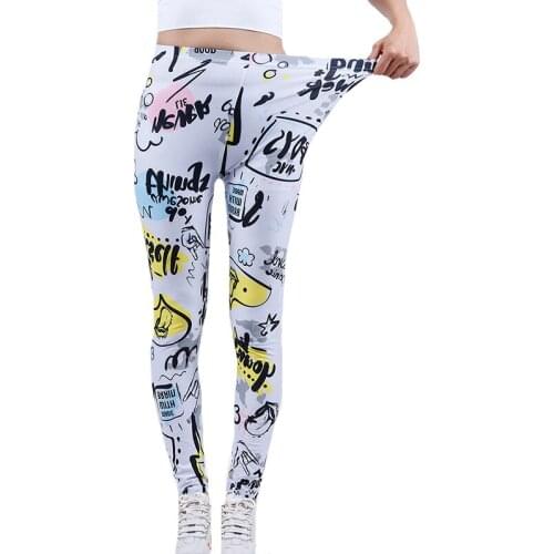 YSDNCHI New Fashion Women Leggings Printed Leggins Sexy Workout Fitness Pants Casual Sport Stretch Workout Pants Casual Elastic