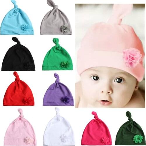 Lovely Style Newborn Baby Hat Accessories Spring Summer Cotton Blend Baby Cute Hat Accessories with flower