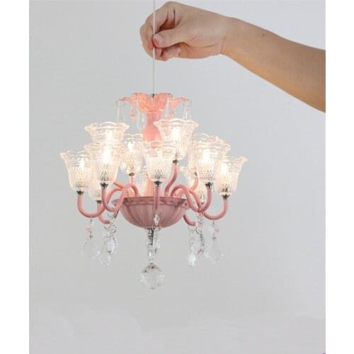 Nordic mini size chandeliers lights bedroom bedside crystal lamps aisle children restaurant princess room deco hanging fixtures