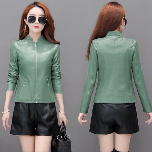 New Autumn Women Pu Leather Jacket Girl Short Coat Female Black Punk Bomber Faux Leather Outwear Blazer lady spring tops M-4XL
