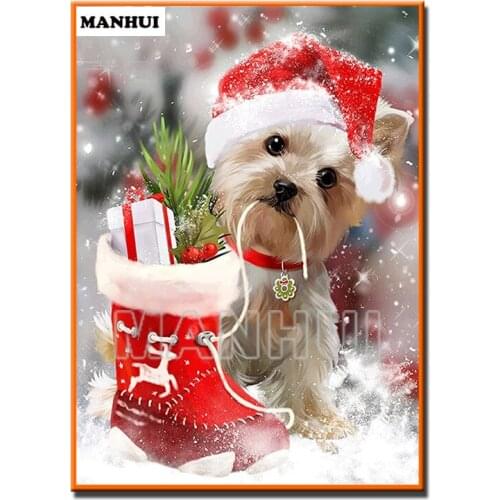 New Diamond Painting Christmas dog Diy Diamond Embroidery Mosaic Handmade Kits Animal Pattern Home Decor MH508