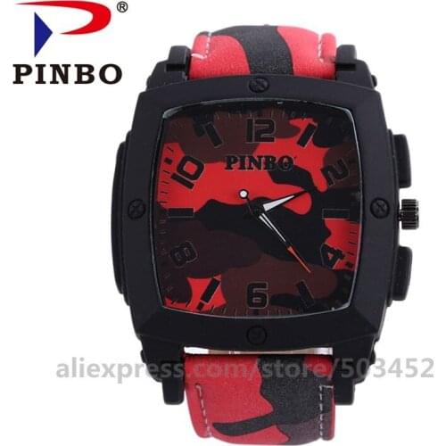 100pcs/lot Colorful Mens Watch Square Clock Sport Fashion Business Watches Wholesale Leather Stud Scale Watch Leather Watches