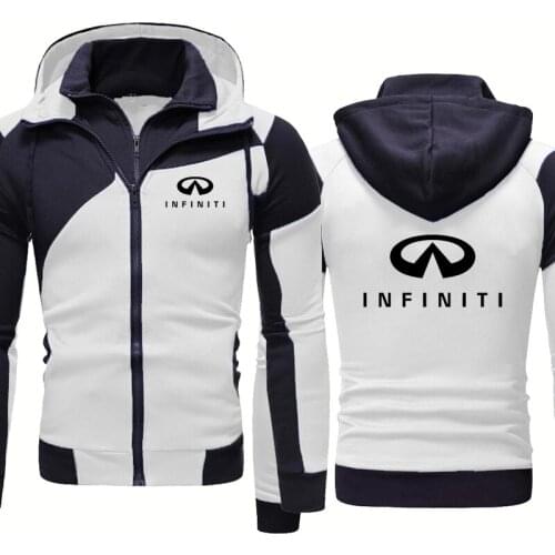 NEW High quality Spring Autumn Stitching Mens Sweatshirt Infiniti Car Logo Printing Mens Fake Two Pure cotton Men jackets