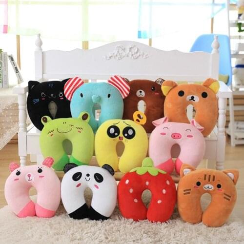 New Cat Frog Panda Pig U Shaped Neck Support Pillow Travel Flight Headrest Cushion Folding Slow Rebound Train Plane Office Trav