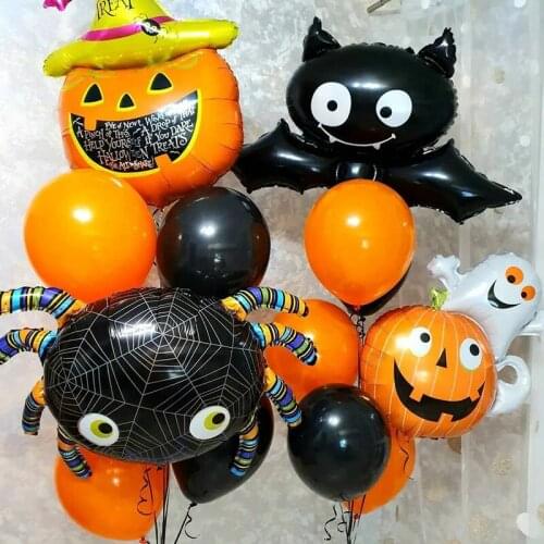 Halloween Decoration Ghost Pumpkin Bat Foil Balloons Witch Spider Halloween Party Favors Hotel Supplies All Saints' Day Decor