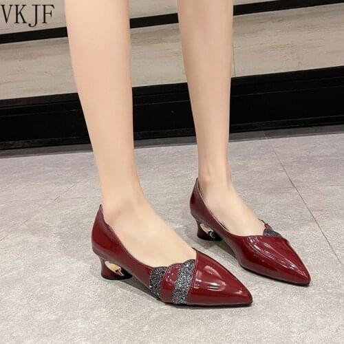 Women Fashion Sweet Comfortable Office High Heel Shoes Lady Casual Flock Black Office Shoes Femmes Hauts Talons