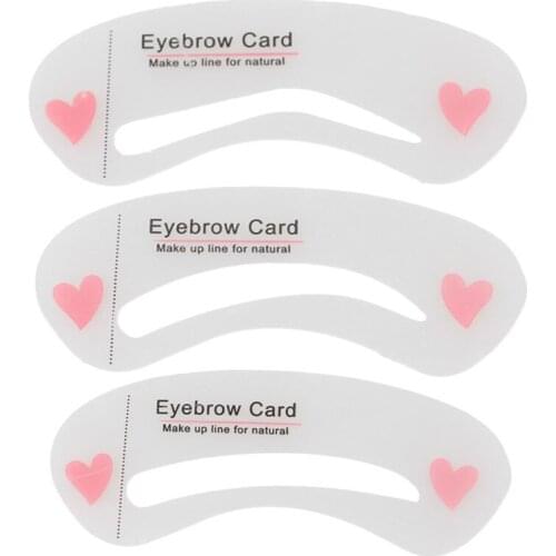 Fashion 3Pcs Eyebrow Stencils Makeups Eye Brow DIY Drawing Guide Styling Shaping Grooming Template Card Extensions Makeup Tools