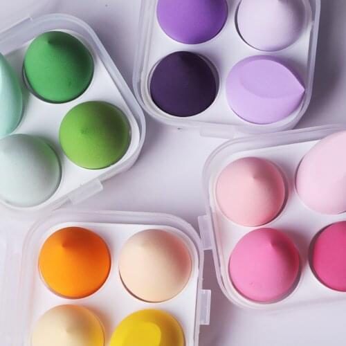 4pcs Cosmetic Puff Powder Puff Smooth Women Makeup Foundation Sponge Beauty To Make Up Tools & Accessories Water-drop Shape