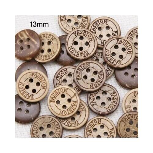 50pcs/lot Size:13mm Fashion 4 holes natural coconut shell button,bulk buttons for craft,sewing accessories (kk-354)