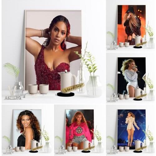 Beyonce Sexy Star Art Prints Poster Pop Music Singer Portrait Canvas Painting Fans Gift Wall Picture Bar Hotel Cafe Decor Mural