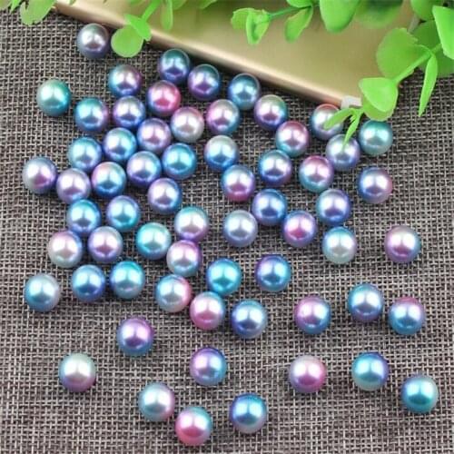 Loose 2.5mm-12mm Symphony Blue Rainbow Color DIY Plastic Imitation No Holes Pearl Beads for Garment Hand Craft Art Decoration