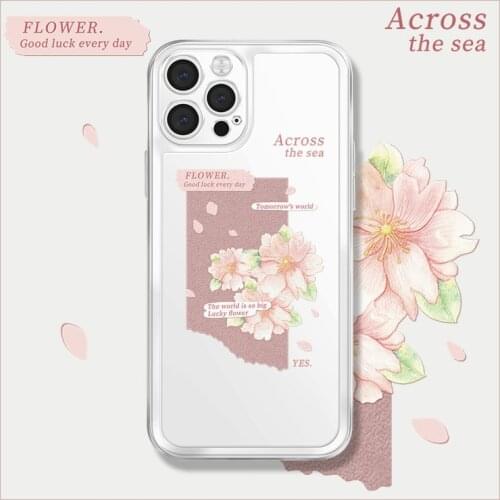 Retro Korean Sweet girls flower petals art Phone Case For iPhone 11 12 Pro Max Xs Max XR Xs 7 8 Plus 7Plus case Cute Soft Cover