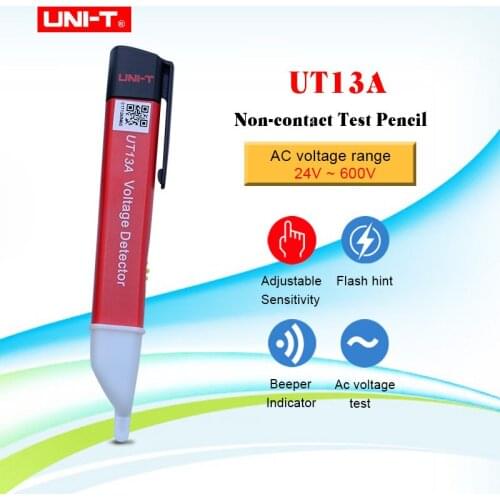 Non-Contact UNI-T UT13A AC Voltage Detectors Adjustable Sensitivity 50-1000V electrical test pencil Free shipping