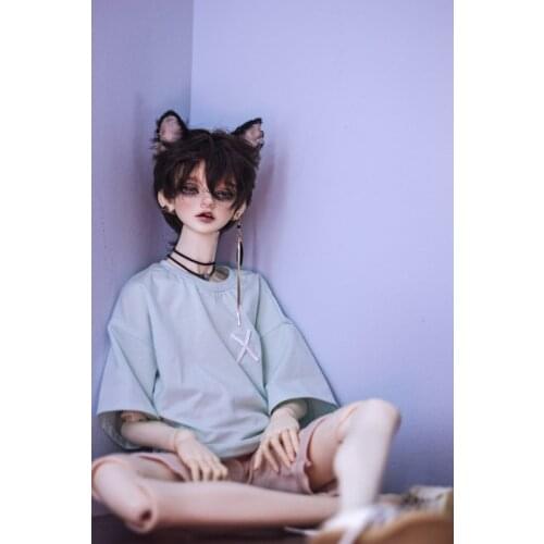 BJD doll clothes for 1/3 1/4 MSD DD Uncle size back printed silhouette loose-fitting T-shirt with 2 colors for doll accessories