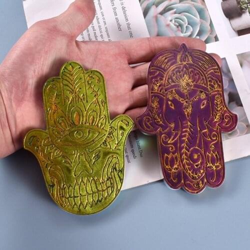Crystal Epoxy Resin Mold Cool Hand of Fatima Ornaments Casting Silicone Mould DIY Crafts Decorations Jewelry Making Tools