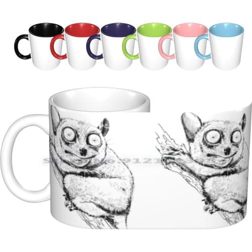 Tarsier Ceramic Mugs Coffee Cups Milk Tea Mug Sibosssr Tarsier Sp?kdjur Sulawesi Leprechaunmakis Primate Monkey Primates Sing