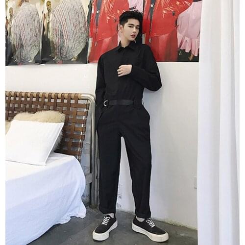 Spring and autumn designer new shirt collar work clothes show thin Jumpsuit