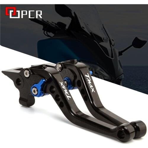 With T-MAX LOGO Motorcycle CNC Short Brake Clutch Levers Fit For Yamaha TMAX 530 SX/DX 2012-2020