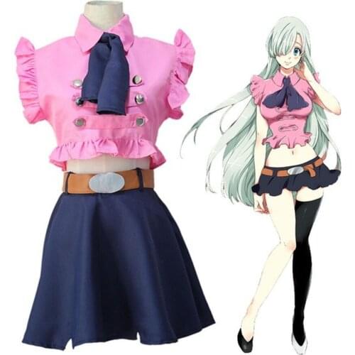 Adults Anime The Seven Deadly Sins Elizabeth Lion Cosplay Costume Cute Womens Girls Uniform Halloween Cosplay Costumes