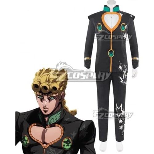 Vento Aureo Golden Wind Giorno Giovanna Final Black Uniform Suit Halloween Carnival Outfit Full Suit Cosplay Costume E001