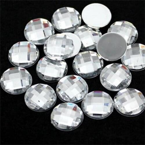 MHS.SUN 6-30MM Loose DIY Clear White Arylic Rhinestone 6mm-30mm Flatback Stone Faceted Rhinestone For Clothing Jewelry Making