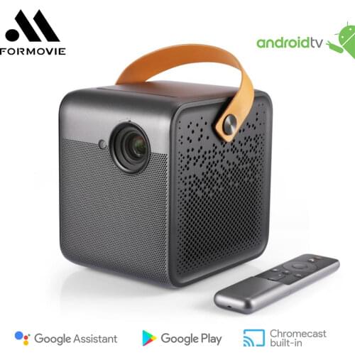 Formovie Dice DLP Mini Projector 1080P Full HD Home Theater 700ANSI Lumens with 16000 mAh Battery Base on Google TV Beame