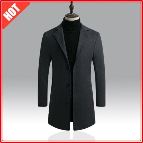 Men Fashion Jackets Men Slim Fits Coats Business Mens Long Winter Windproof Outwears Plus Size 5XL Black Hot Sale High Quality