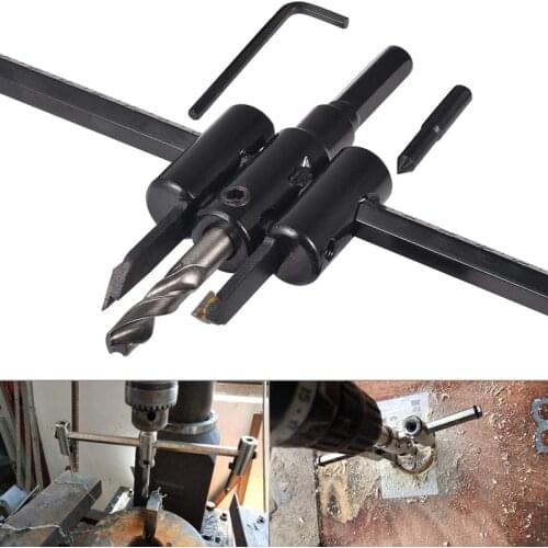30mm-300mm Adjustable Circle Hole Cutter Saw Kit Drywall Drill Bit Saw Round Cutting Woodworking Twist Hole DIY Tools