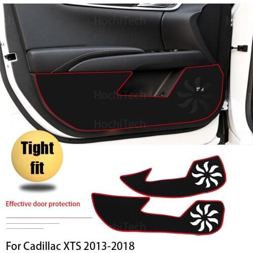 Door Inside Guard Decal Side Edge Cover Protection Carpet Car Door Anti Kick Pad Sticker for Cadillac XTS 2013-2018