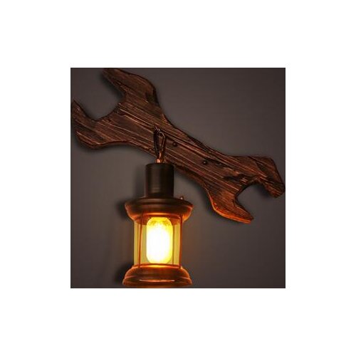 American style Wall Lamps loft retro creative industrial solid wood balcony corridor bedroom bedside mirror front lamps LU71360